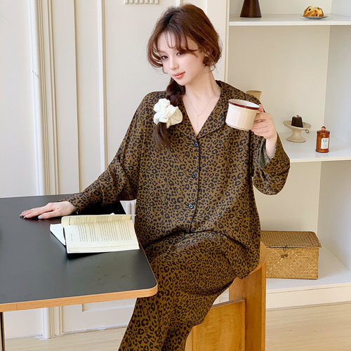 斑斓星女士豹纹家居服套装