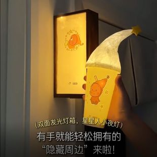 创意星星人卡通diy奶茶袋双面灯箱相框发光灯箱卡通可爱装饰画框