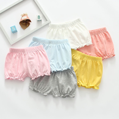 女宝宝短裤可开档纯棉灯笼裤子