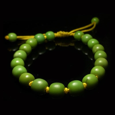 天然原矿高瓷玉华绿松石郧西菜籽黄配饰手串项链雕件吊坠散珠配饰