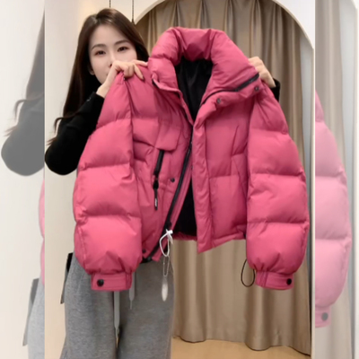 2025巨好看的翻领羽绒服短款女冬小个子洋气独特别致小棉袄厚外套