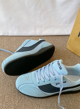 赛车鞋/蓝色德训鞋男女同款2025冬季新款网面透气百搭运动休闲鞋