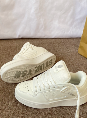 情侣款白色厚底板鞋男ins潮2026春季新款小众百搭运动休闲小白鞋