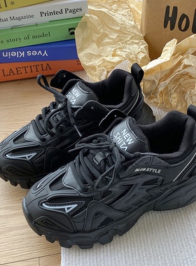 港风厚底增高情侣老爹鞋男ins潮2026春季新款街拍百搭休闲运动鞋