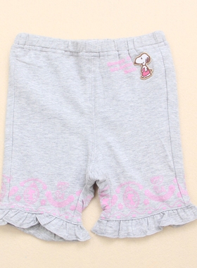 超值清仓 夏款史努比专柜正品童装 女童全棉针织中裤五分裤50256