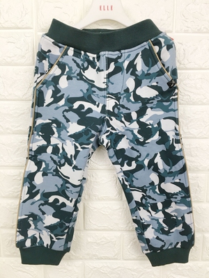 童装迷彩加绒哈伦裤