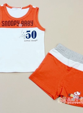 断码清仓 夏史努比专柜正品童装 男童韩版针织运动短裤套装41003