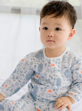 清仓空气层内衣套装上衣长裤 丽婴房专柜正品 男女童暖棉套装