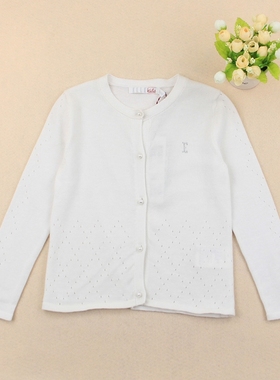 断码清仓 ELLE专柜正品童装 女童时尚英伦风全棉线衫外套50913