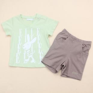 断码清仓 夏装新款ELLE专柜正品童装 男童韩版针织短袖套装51027