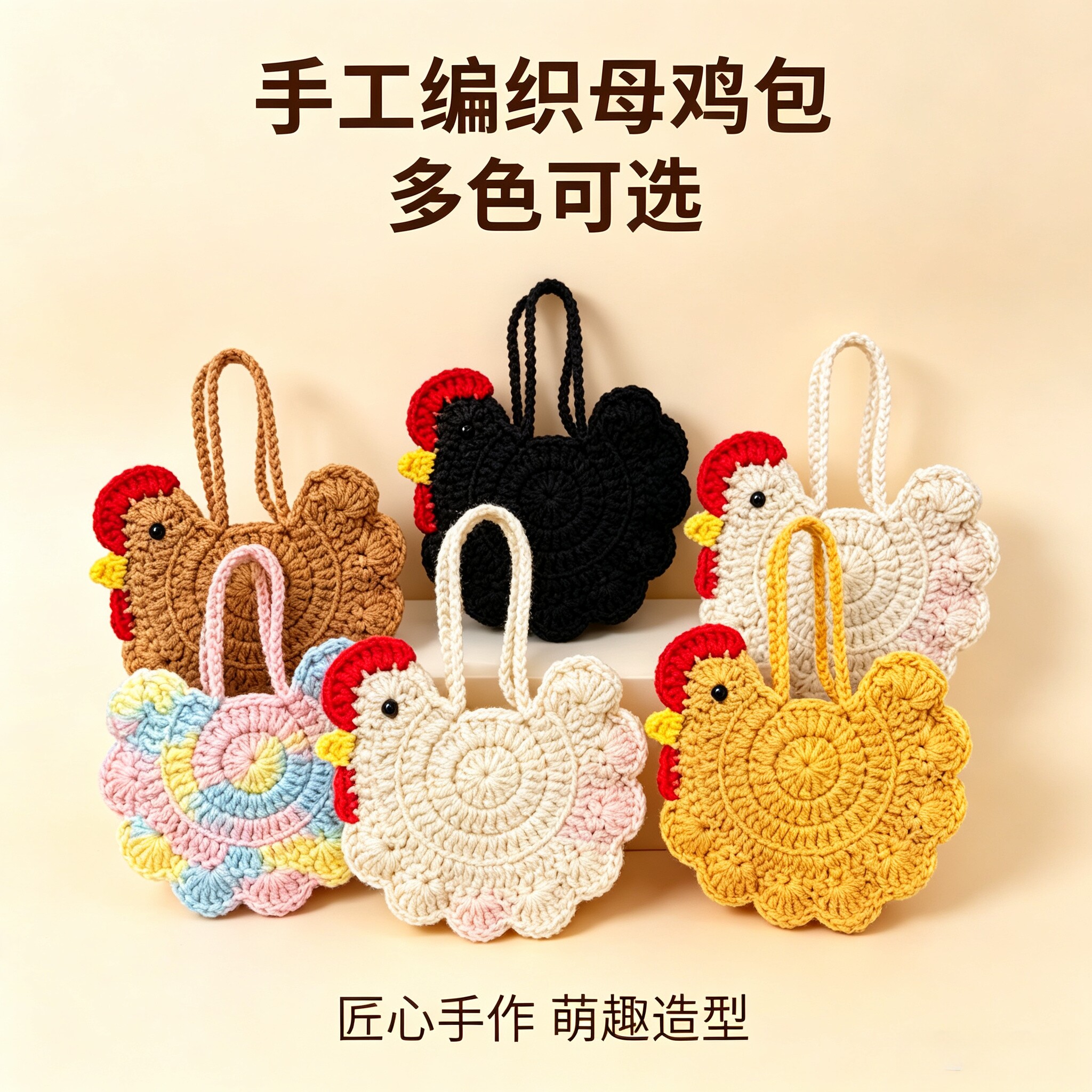 成品发货小鸡鸡蛋兜毛线材料鸡蛋包零钱包钩针端午手工编织耳机包