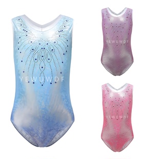 新款 儿童舞台服儿童舞蹈服女孩芭蕾体服考级连体舞衣艺考体操服演