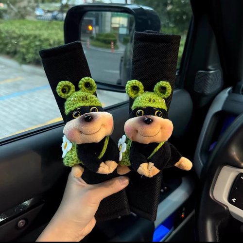 蜜蜂狗汽车带护肩套保险带车内装饰用品四季通用可爱女生车饰