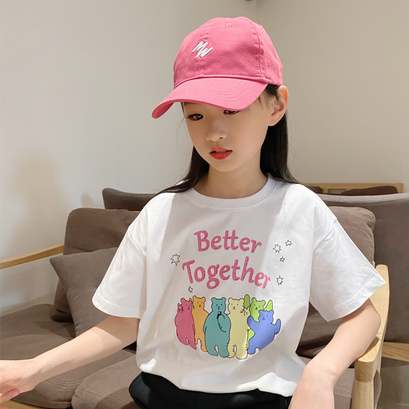 女童夏装短袖t恤纯棉中大童新潮体恤半袖棉t卡通童装儿童韩版宽松,童装/婴儿装/亲子装,T恤,淘宝优惠券,粉丝福利购,淘宝优惠卷
