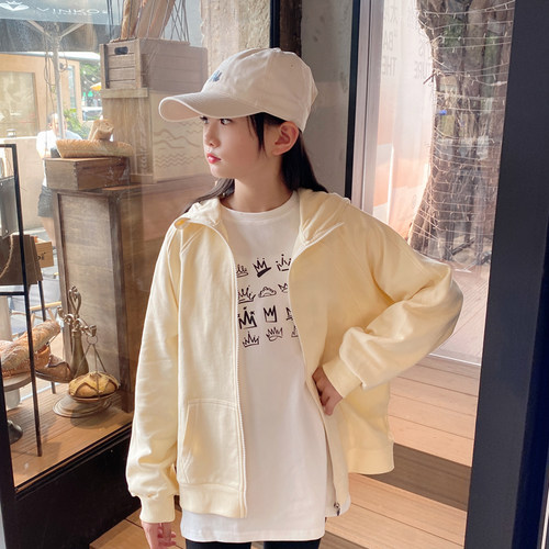 春秋女童外套纯棉拉链开衫休闲
