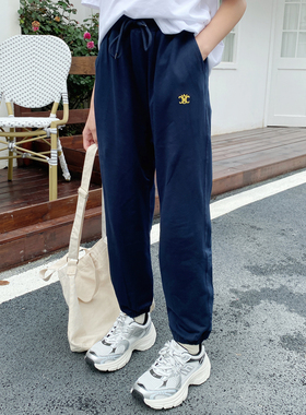 女童夏季裤子薄款2026新款儿童运动裤中大童韩休闲运动长裤宝蓝色