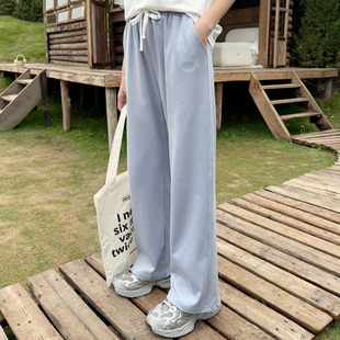 中大童女孩洋氣薄款 長(zhǎng)褲 女童直筒褲 運(yùn)動(dòng)褲 休閑百搭寬松闊腿褲 夏季