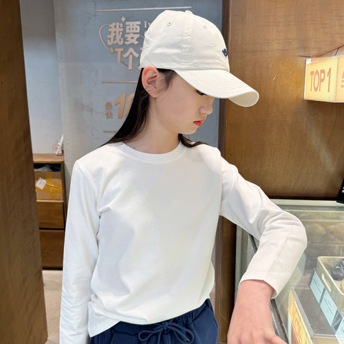 儿童白色打底衫男童女童长袖t恤