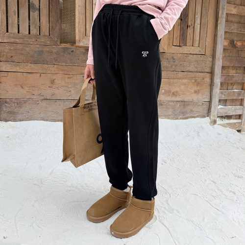 2025冬季儿童加绒运动长裤女大童青少年男童韩版休闲卫裤蓝色裤子