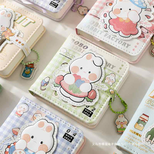 钱包少女心可爱印花卡通高颜值迷你拉链钱包 迷你啵啵兔PU短款