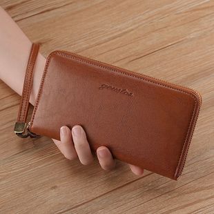 钱包女长款 真软皮大容量卡包一体拉链手拿包可放手机 2025新款