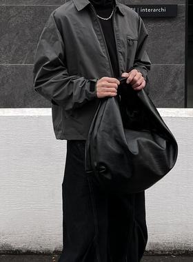 NIN小众通勤复古单肩腋下手提挎包韩国时髦潮牌男女水桶包通勤潮