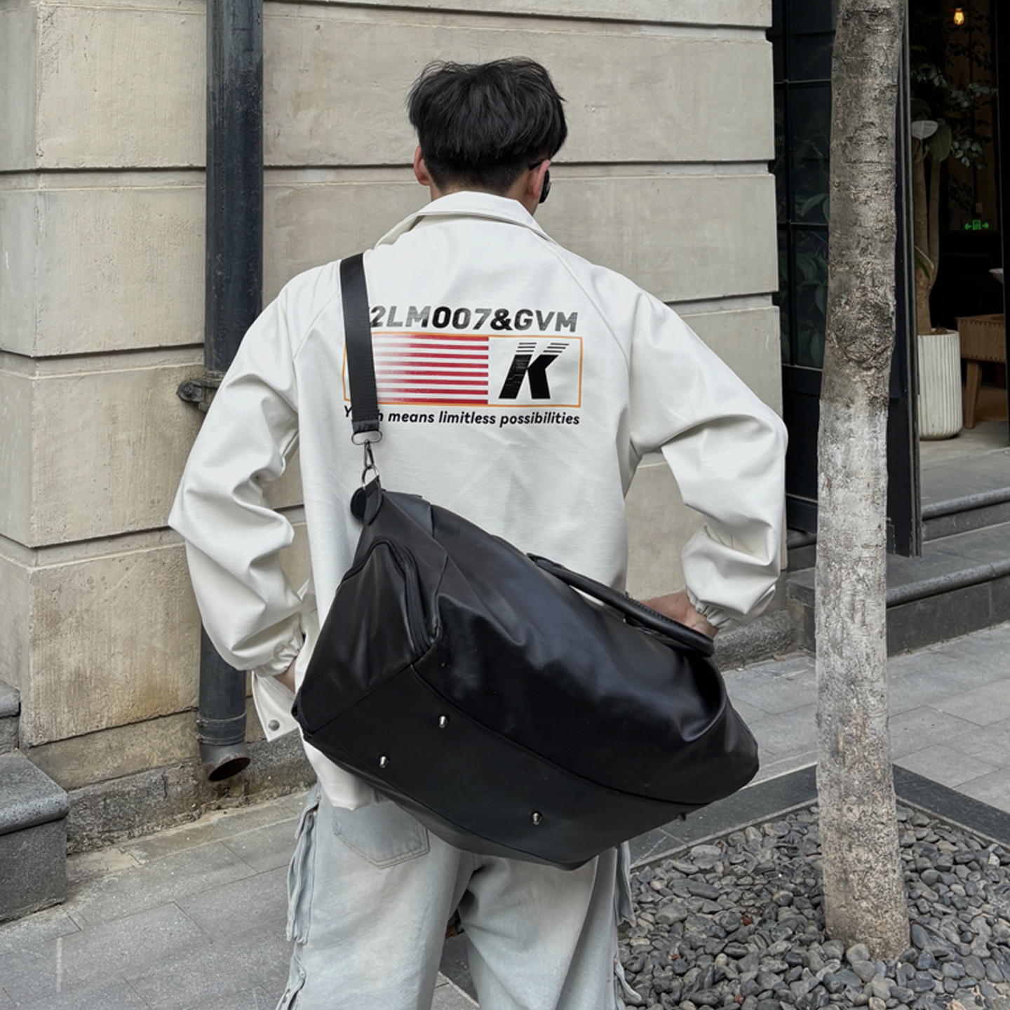 NIN小众休闲复古腋下复古大容量托特挎包男女休闲旅行健身背包潮