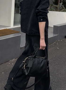 NIN高级感pu复古腋下皮质男女托特挎包男女枕头包通勤ins手提日系