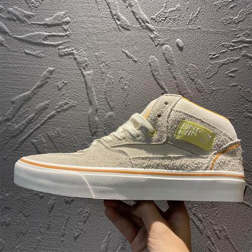 FTMD联名小屁孩Half Cab中帮滑板鞋米色个性拼接全麂皮复古休闲鞋