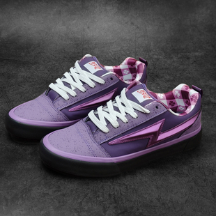街头板鞋 拼色美式 闪电鞋 胖胖面包鞋 HNLY 休闲鞋 CLN联名紫色个性