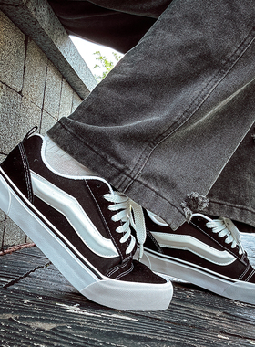 经典款黑白Knu skool美式复古跑鞋全麂皮胖胖面包鞋男女休闲板鞋