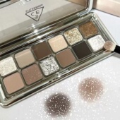 3ce眼影水泥盘烟熏大地色smoother新款 橘棕芋泥盘12色鎏金盘正品
