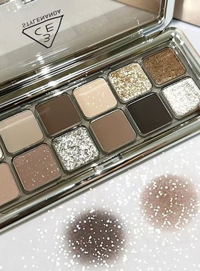 3ce眼影水泥盘烟熏大地色smoother新款橘棕芋泥盘12色鎏金盘正品