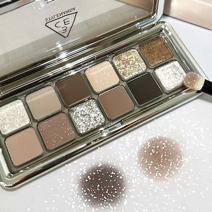 3ce眼影水泥盘烟熏大地色smoother新款橘棕芋泥盘12色鎏金盘正品