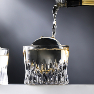 创意个性 冰球威士忌杯古典家用透明玻璃洋酒杯收腰烈酒品鉴杯子小