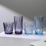 钢化玻璃杯刻花彩色水杯家用啤酒商用酒店餐厅耐热防摔果汁饮料杯