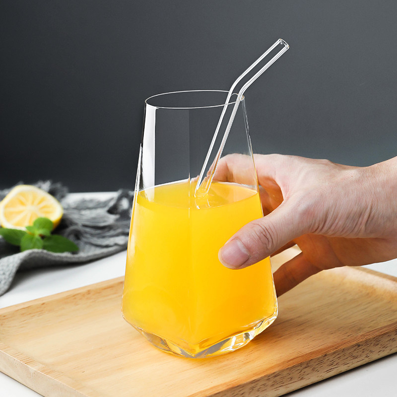 网红餐厅玻璃杯子苏打水杯大饮品饮料汽泡水杯果汁杯冰咖啡ins风