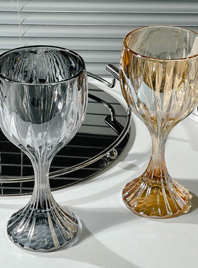 高档加厚水晶玻璃高脚杯子欧式浮雕红酒杯轻奢高颜值甜酒葡萄酒杯