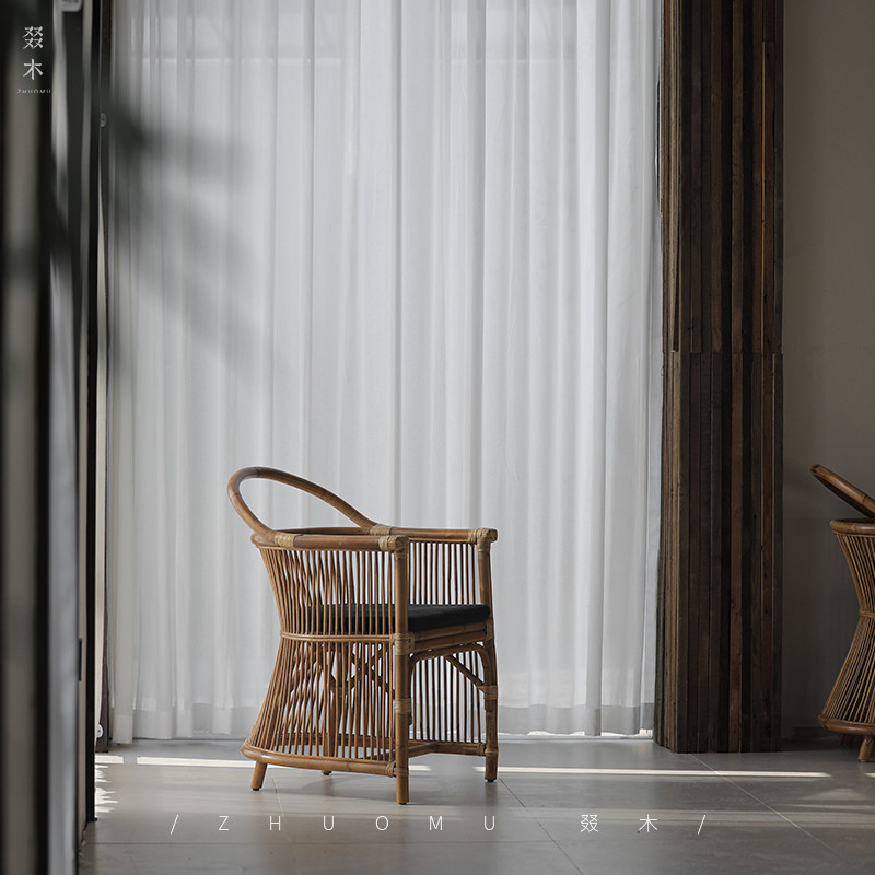 叕木/东南亚藤艺|侘寂度假风藤椅天然真藤手工藤编阳台休闲椅餐椅,住宅家具,阳台椅,淘宝优惠券,粉丝福利购,淘宝优惠卷