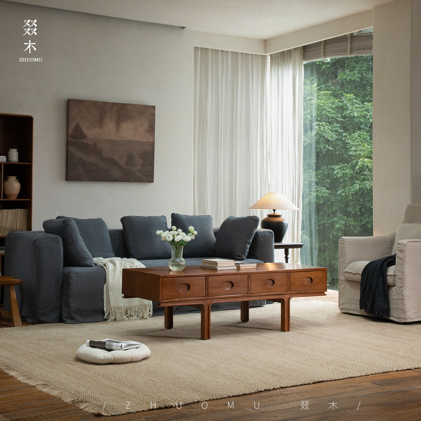 叕木|法式中古复古风柚木设计师双面抽屉大容量全实木茶几置物桌,住宅家具,茶几,淘宝优惠券,粉丝福利购,淘宝优惠卷