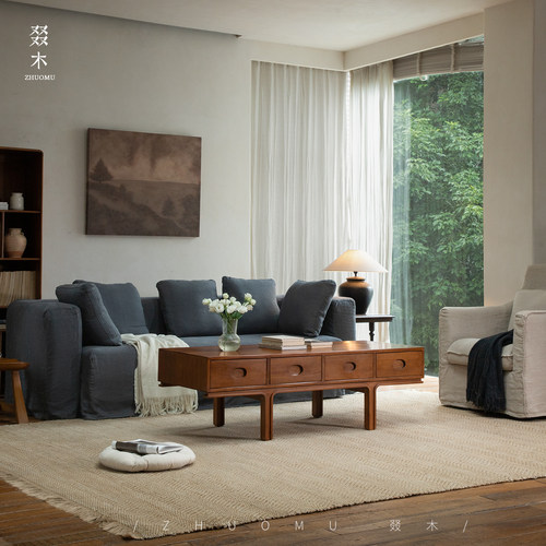 叕木中古风设计师多抽茶台茶几