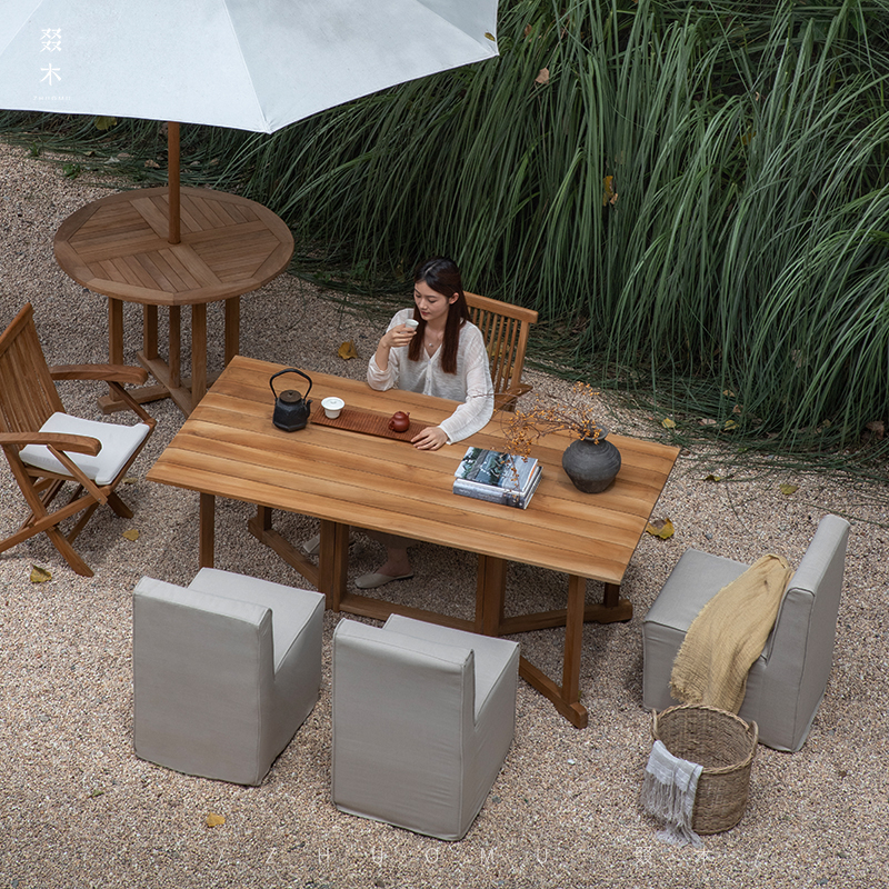 叕木印尼柚木可折叠门框桌