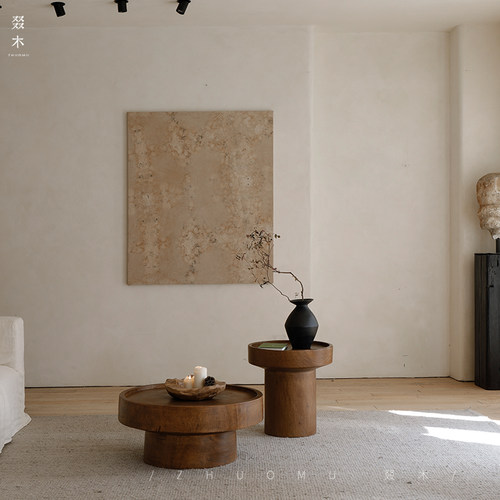叕木|整木创意/印章茶几原木色
