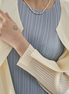 超级褶皱2022春夏经典小上衣长袖开衫短款外套女装休闲空调衫