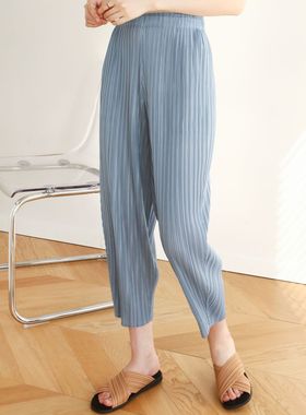 春之issey2022夏季褶皱时尚休闲萝卜裤pleats miyake