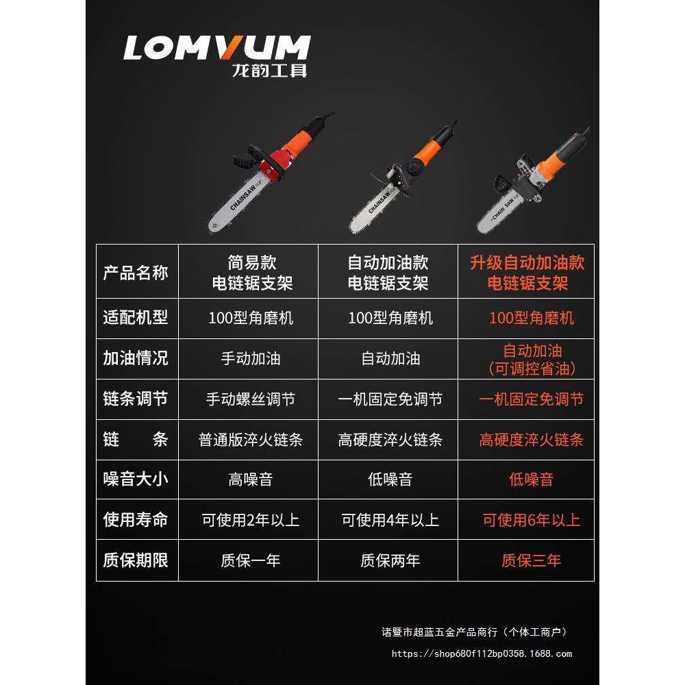 龙韵角磨机改装电链锯家用木工多功能小型电锯手持伐木锯电动锯子