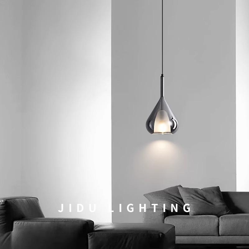 米兰意式极简卧室床头小吊灯现代简约2025网红全铜吧台餐厅吊线灯