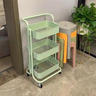 置物架小推车落地架婴儿用品卧室厨房客厅带轮多层工具车储物架子