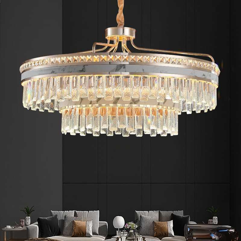 客厅吊灯轻奢灯具简约大气双层餐厅圆形奢华后现代水晶卧室灯新款