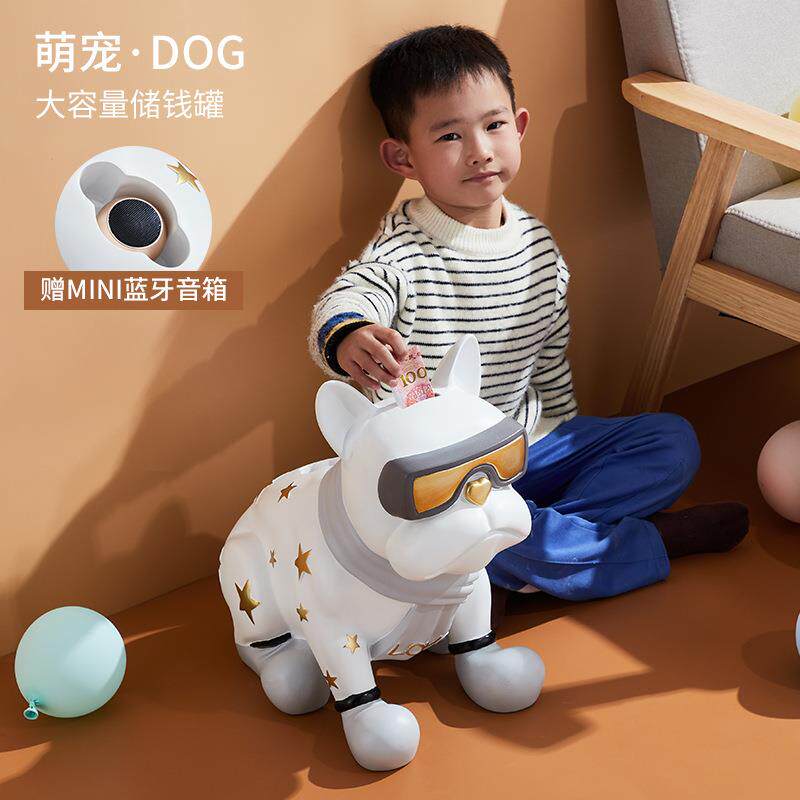网红法斗摆件法国斗牛犬雕塑狗模型商场餐厅酒吧户外装饰摆件